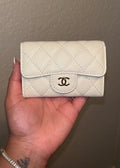 White Quilted CC Wallet