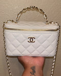 White Quilted CC Handbag