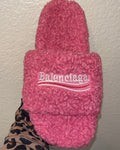 Pink Plush Slippers