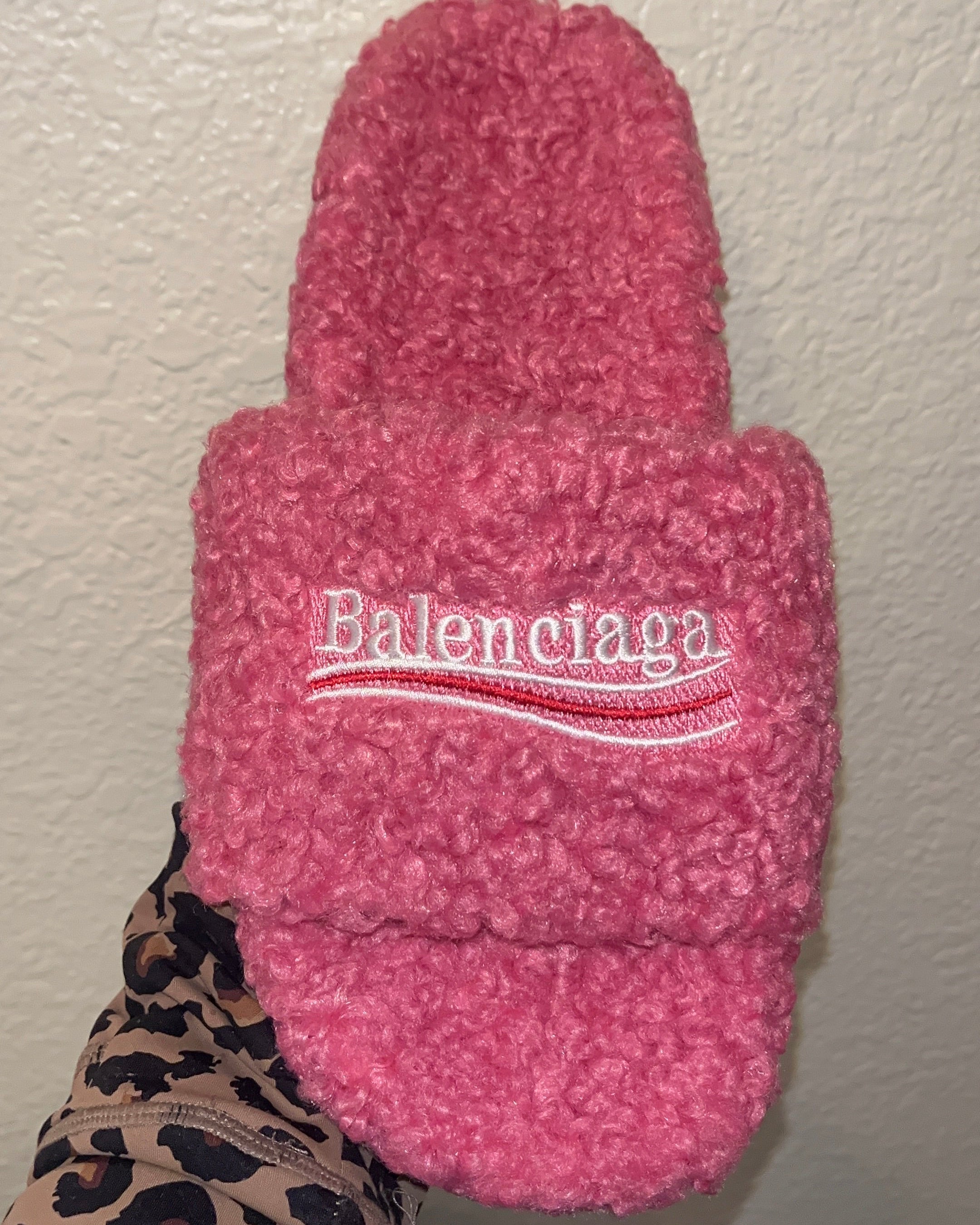 Pink Plush Slippers