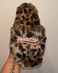 Plush Leopard Slippers